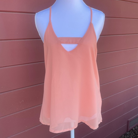 Elegant Coral Spaghetti Strap Camisole - Picture 1 of 6